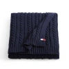 Tommy Hilfiger Cable Knit Solid Throw Blanket In Blue