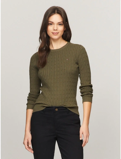 Tommy Hilfiger Cable Knit Sweater In Army Green