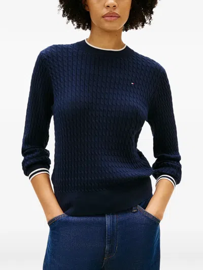 Tommy Hilfiger Cable Knit Sweater In Blue