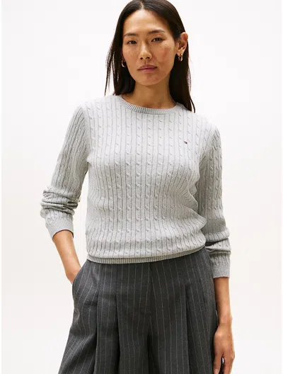 Tommy Hilfiger Cable Knit Sweater In Gray