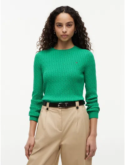 Tommy Hilfiger Cable Knit Sweater In Green