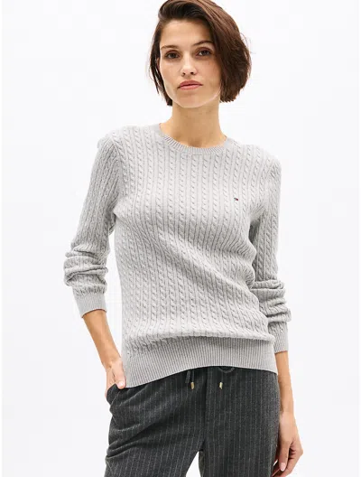 Tommy Hilfiger Cable Knit Sweater In Grey