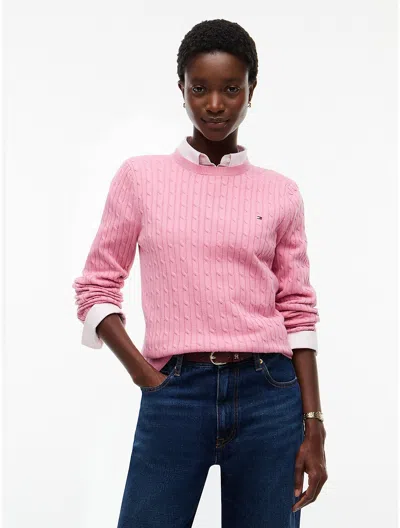 Tommy Hilfiger Cable Knit Sweater In Pink
