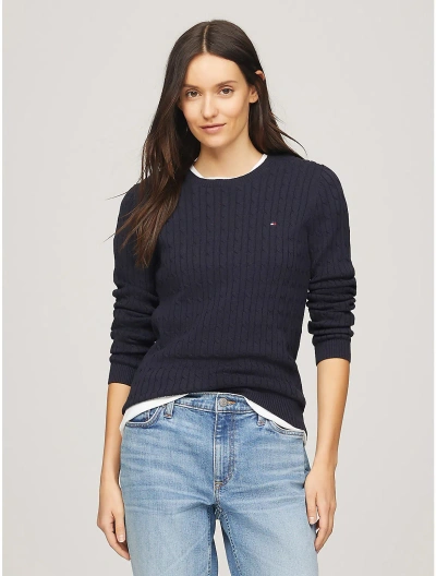 Tommy Hilfiger Cable Knit Sweater In Navy