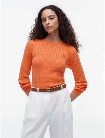 Tommy Hilfiger Cable Knit Sweater In Orange