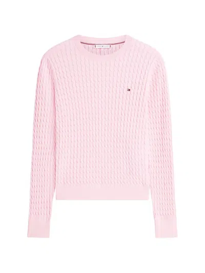 Tommy Hilfiger Cable Knit Sweater In Pink