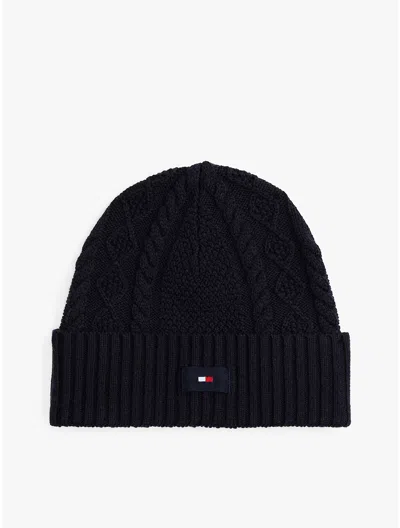 Tommy Hilfiger Cable Knit Wool In Blue