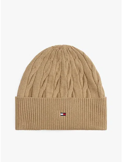Tommy Hilfiger Cable Knit Wool In Brown