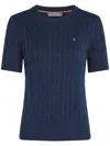 Tommy Hilfiger Cotton Cable Knit Crew Neck