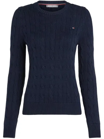 Tommy Hilfiger Cable Mid Clothing In Blue