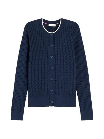 Tommy Hilfiger Cable-knit Cardigan In Blue