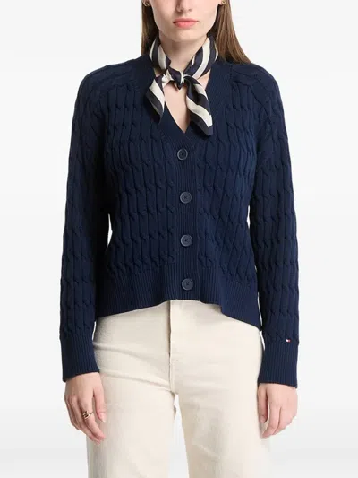 Tommy Hilfiger Cable-knit Cardigan In Pink
