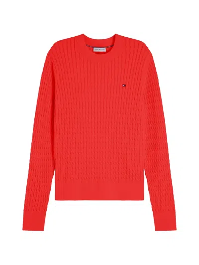 Tommy Hilfiger Cable-knit Sweater In Red