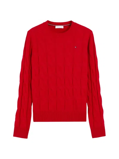 Tommy Hilfiger Cable-knit Sweater In Red