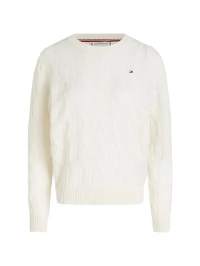 Tommy Hilfiger Cable-knit Sweater In White