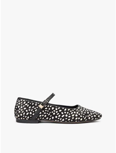 Tommy Hilfiger Calf Hair Mary Jane Flat In Black