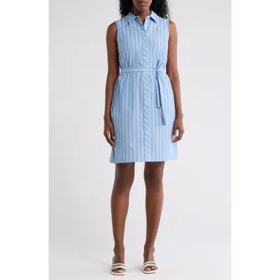 Tommy Hilfiger Cambridge Stripe Sleeveless Cotton Shirtdress In Frnch Bl/f