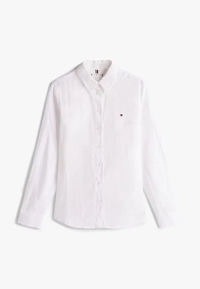 Tommy Hilfiger Camicia Ess Linen Relaxed Shirt In White