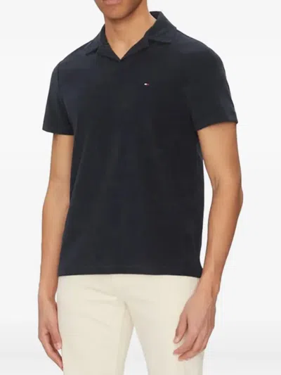 Tommy Hilfiger Camp-collar Polo Shirt In Black
