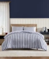 Tommy Hilfiger Campus Stripe Washed Microfiber Comforter Sets In Blue