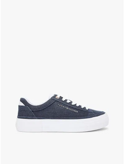 Tommy Hilfiger Canvas Platform Sneaker In Blue