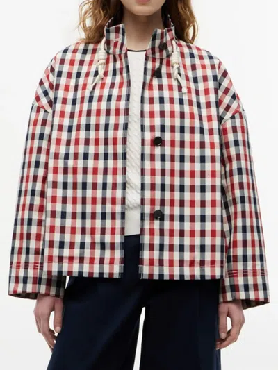 Tommy Hilfiger Cappotto Check Cotton Short Parka In Multi