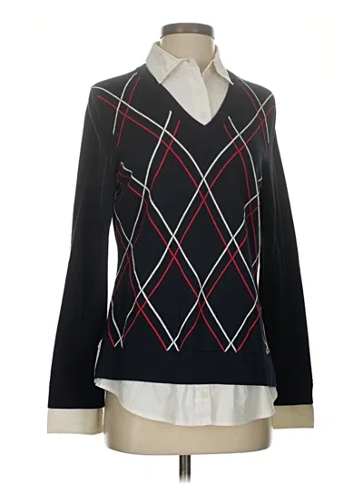 Pre-owned Tommy Hilfiger Cardigan Sweater In Black