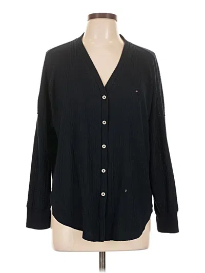 Pre-owned Tommy Hilfiger Cardigan Sweater In Black