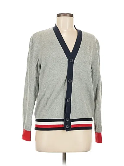 Pre-owned Tommy Hilfiger Cardigan Sweater In Gray