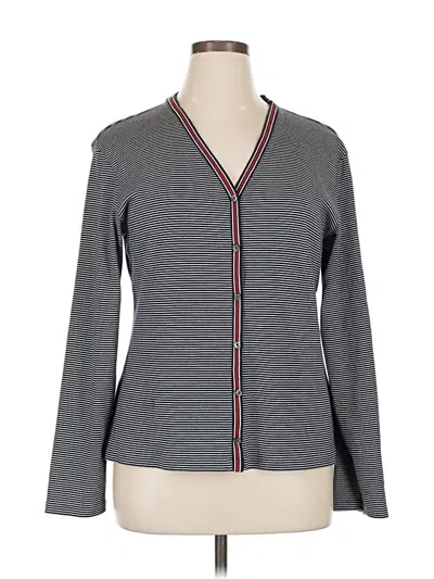 Pre-owned Tommy Hilfiger Cardigan Sweater In Gray