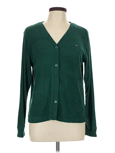 Pre-owned Tommy Hilfiger Cardigan Sweater In Green