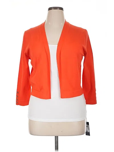 Pre-owned Tommy Hilfiger Cardigan Sweater In Orange