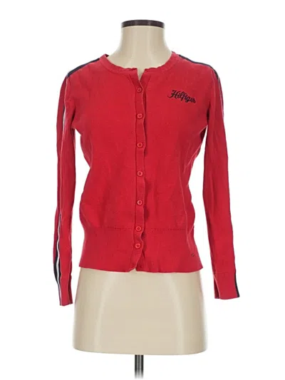 Pre-owned Tommy Hilfiger Cardigan Sweater In Red