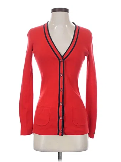 Pre-owned Tommy Hilfiger Cardigan Sweater In Red
