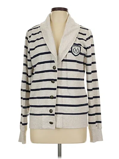 Pre-owned Tommy Hilfiger Cardigan Sweater In Silver