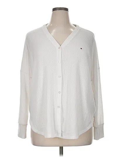 Pre-owned Tommy Hilfiger Cardigan Sweater In White