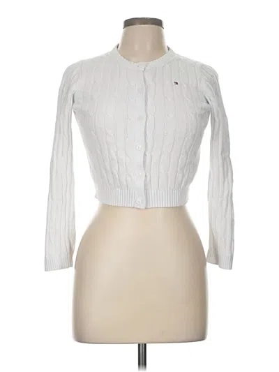 Pre-owned Tommy Hilfiger Cardigan Sweater In White