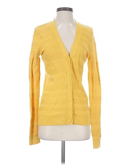 Pre-owned Tommy Hilfiger Cardigan Sweater In Yellow