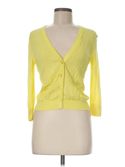 Pre-owned Tommy Hilfiger Cardigan Sweater In Yellow