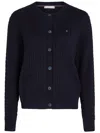 Tommy Hilfiger Long-sleeved Knitted Cardigan In Black