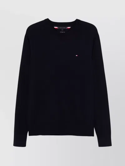 Tommy Hilfiger Cashmere Blend Long Sleeve Crew Neck Sweater In Black