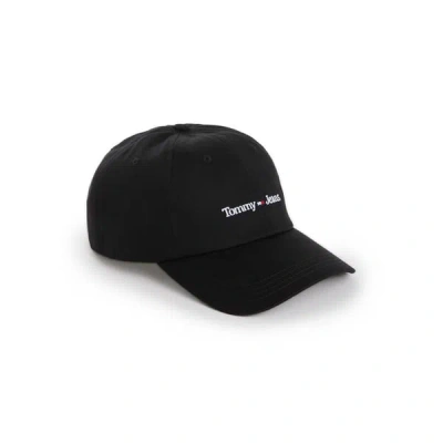 Tommy Hilfiger Tommy Jeans Cotton Canvas Baseball Cap In Black