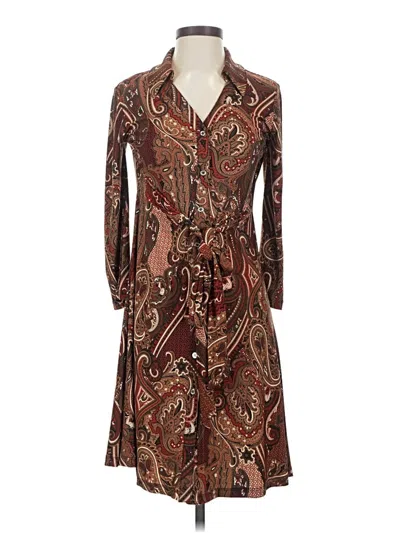 Pre-owned Tommy Hilfiger Casual Dress In Brown