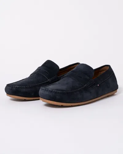 Tommy Hilfiger Casual Hilfiger Suede Mens Driving Shoes In Blue