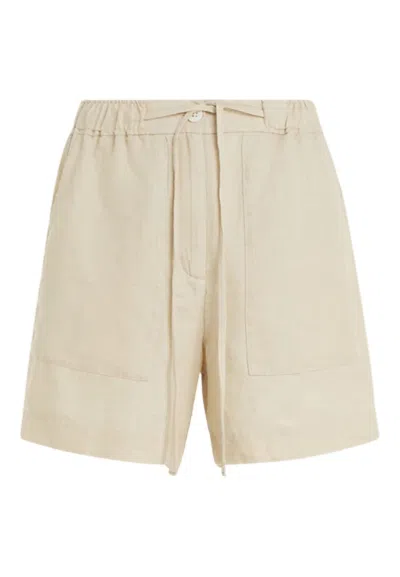 Tommy Hilfiger Casual Linen Shorts In Bianco