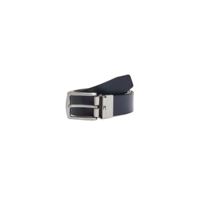 Tommy Hilfiger Denton Leather Belt In Blue