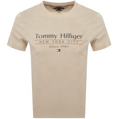 Tommy Hilfiger Center Stack T Shirt Beige