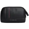 Tommy Hilfiger Stripe Zip Wash Bag In Black