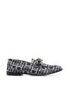 Tommy Hilfiger Chain Detail Monogram Denim Loafers In White