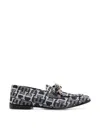 Tommy Hilfiger Chain Detail Monogram Denim Loafers In White